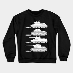 Four modifications of the USSR T-34 tank Crewneck Sweatshirt